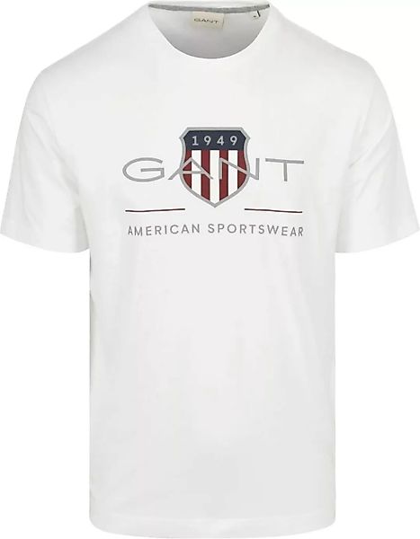 Gant T-shirt Logo Weiß - Größe M günstig online kaufen