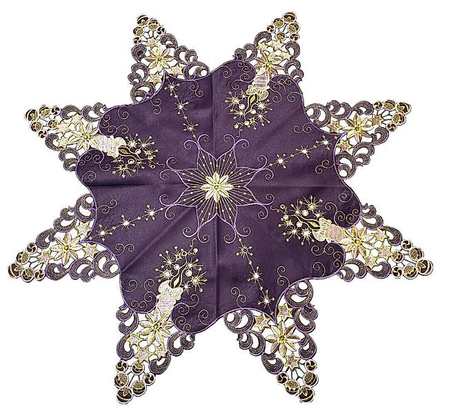 Westernlifestyle Tischdecke Lila Gold Stern Mitteldecke günstig online kaufen