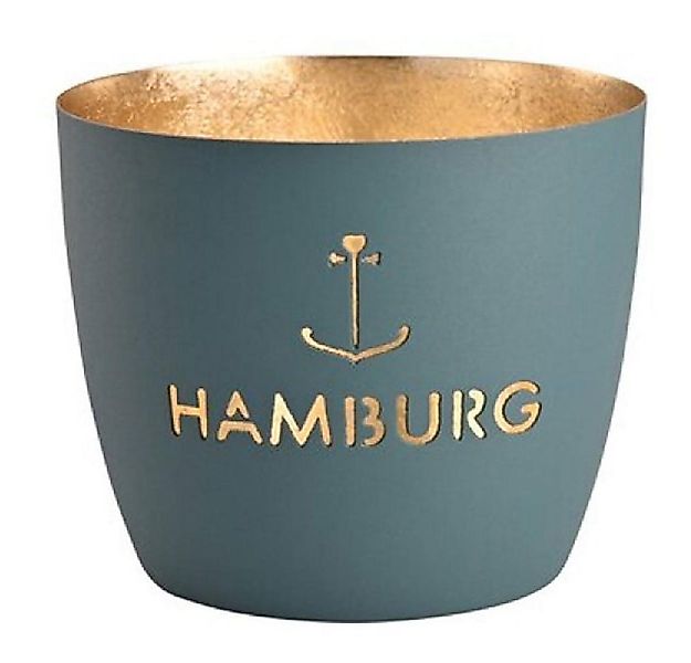Giftcompany Windlicht Windlicht Madras Hamburg Anker Windsor Blue Gold günstig online kaufen
