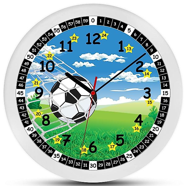 K&L Wall Art Wanduhr Lernuhr Fußball günstig online kaufen