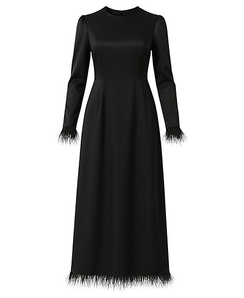 fashionshowcase Satinkleid Damen Abendkleid schlicht Abiye günstig online kaufen