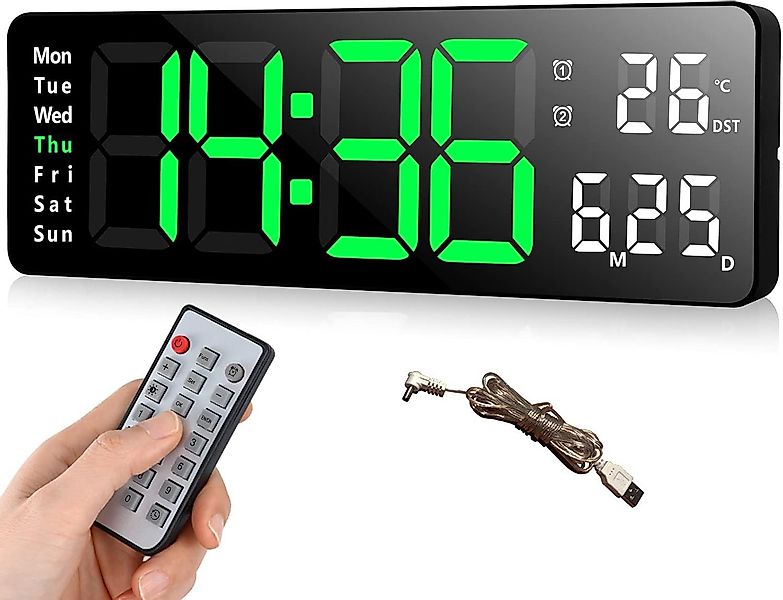 BlingBin Wanduhr 13" Digital Uhr Wanduhr, günstig online kaufen