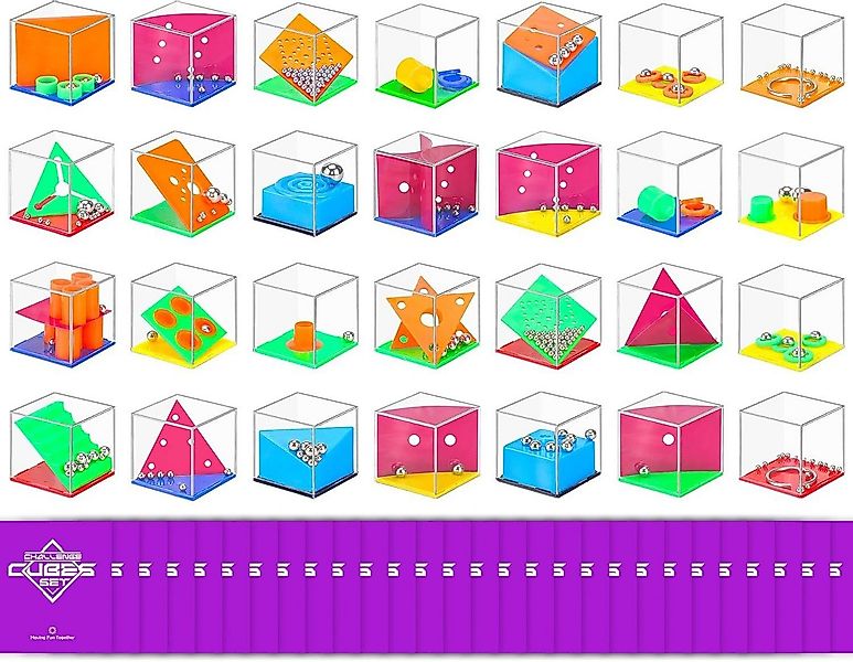 POPOLIC Lernspielzeug 28 Stück Geduldspiele für Kinder mit 28 lila Beutel - günstig online kaufen