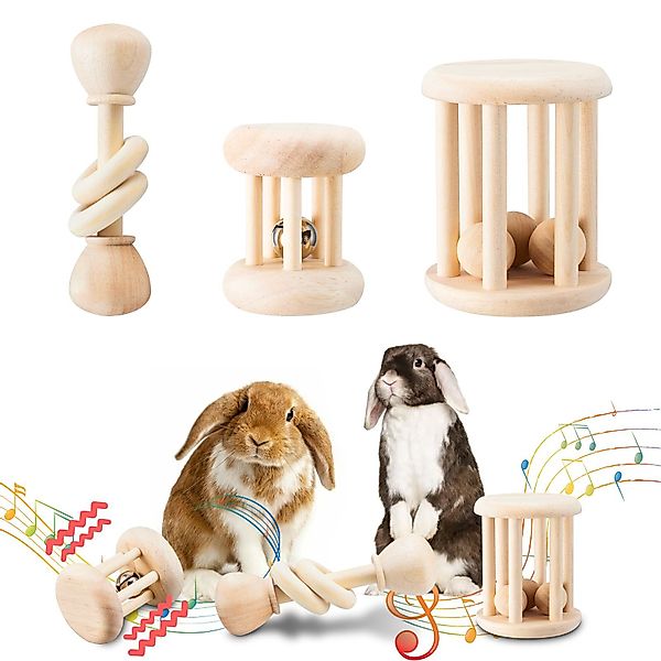 CLTYQ Spielzeug-Musikinstrument 3er Set Holzkaninchen-Spielzeug, Sicheres günstig online kaufen