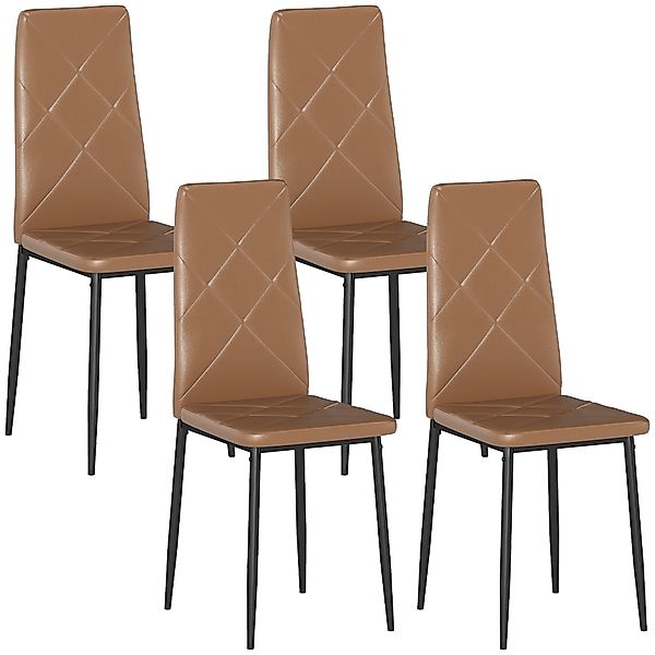 HOMCOM Set mit 4 gepolsterten Esszimmerstühlen mit hoher Rückenlehne, Küche günstig online kaufen
