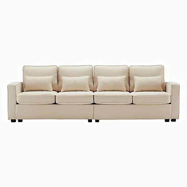 IDEASY Sofa Modernes 4-Sitzer-Sofa aus Leinenstoff, einfachen Stil Sofabett günstig online kaufen