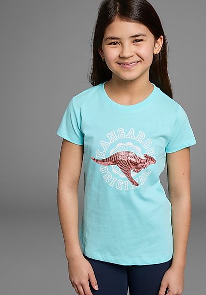 KangaROOS T-Shirt mit Paillettenapplikation Kurzarm, taillierter günstig online kaufen