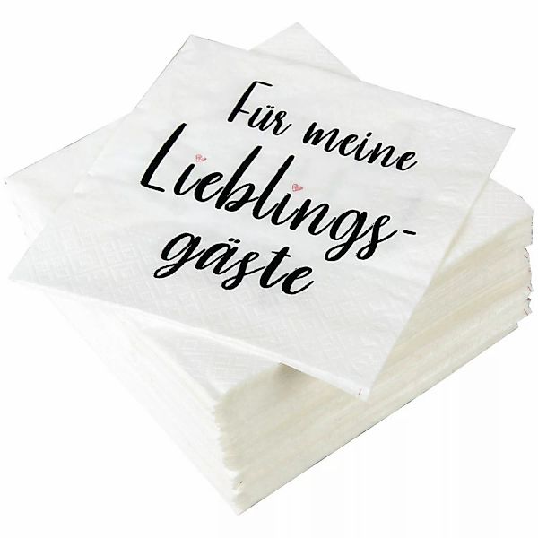 Bestlivings Servietten 33 x 33 cm Für Meine Lieblingsgäste 3 Lagig 40er Pac günstig online kaufen