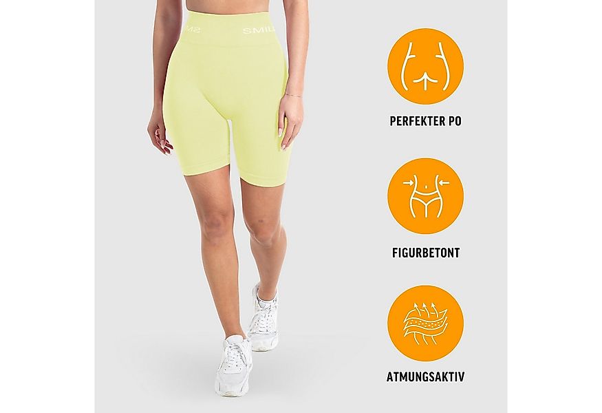 Smilodox Shorts Azura, Seamless Booty Scrunch Radlerhose mit Schriftzug Yog günstig online kaufen