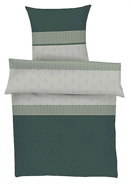 bugatti Bettwäsche KOSIE, 135 x 200 cm, Grün, Grau, Baumwolle, 2 teilig, mi günstig online kaufen