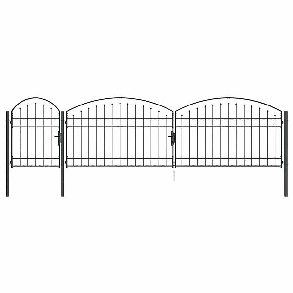vidaXL Gartentor mit Gewölbtem Oberteil Grau 500 x 75 cm Stahl 42008958 günstig online kaufen
