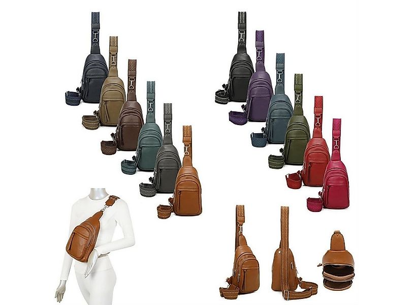 ITALYSHOP24 Schultertasche Damen Sling-Tasche Crossbody Brusttasche Bodybag günstig online kaufen