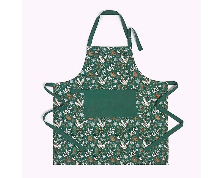 Homescapes Kochschürze Weihnachtsschürze Weihnachtlicher Wald, grün günstig online kaufen