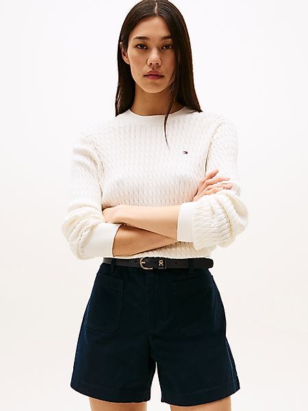 Tommy Hilfiger Rundhalspullover "CO CABLE C-NK LS SWEATER", mit Zopfmuster günstig online kaufen