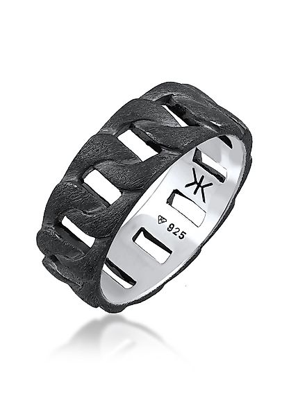 Kuzzoi Silberring Herren Chunky Chain Look günstig online kaufen