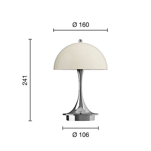 Louis Poulsen Panthella Portable 160 V3, opal chrom/beige günstig online kaufen