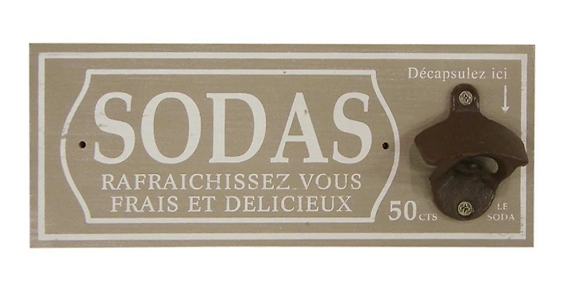 Wandflaschenöffner Nostalgie Flaschenöffner SODAS Vintage Antik-Stil Frankr günstig online kaufen