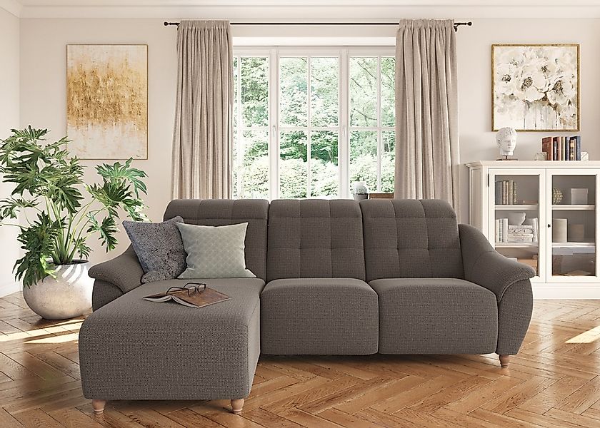 Home affaire Ecksofa "Boston L-Form" Kopfteilverstellung an jeder Sitzfläch günstig online kaufen