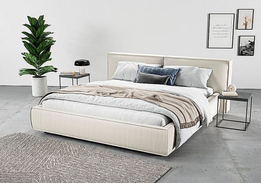 Home affaire Polsterbett "Adrina mit Biesenoptik, Feincord und Luxus-Microf günstig online kaufen