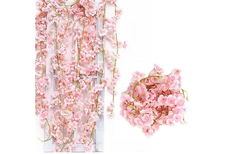 Kunstpflanze 3er Set künstliche Kirschblüten-Girlanden je 180 cm, FOUORTUNA günstig online kaufen