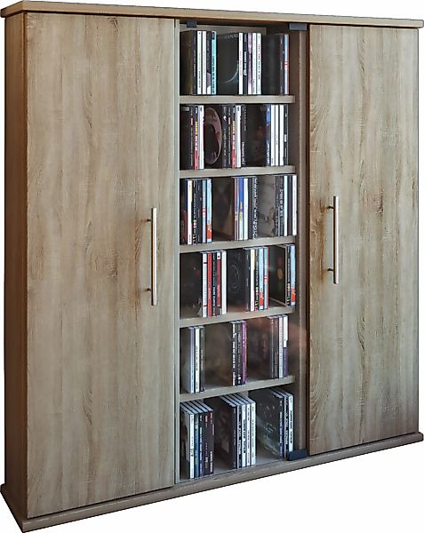 VCM Media-Regal "Holz CD DVD Stand Regal Schrank Santo Glastür" 1 Stk. tlg. günstig online kaufen