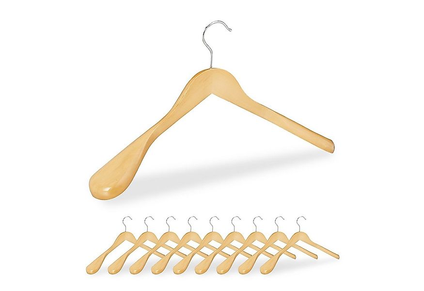 relaxdays Kleiderbügel Anzug Kleiderbügel 10er Set, natur günstig online kaufen
