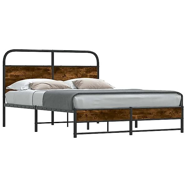 vidaXL Bettgestell Ohne Matratze 140x190 cm Räuchereiche Holzwerkstoff 4100 günstig online kaufen
