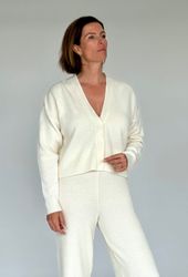 Zuckerwatte Strickjacke modische kurze Form, V-Ausschnitt, günstig online kaufen