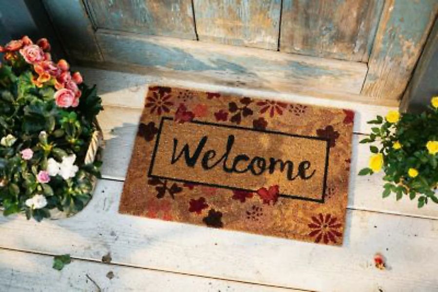 HOME Living Kokosmatte SPAR-SET 2x Welcome Fußmatten bunt Gr. 60 x 40 günstig online kaufen