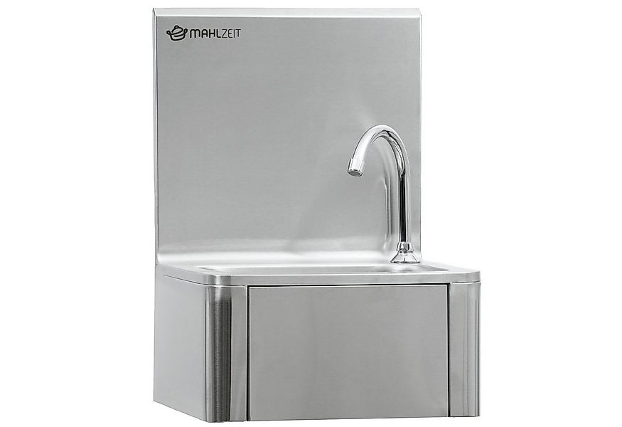 Mahlzeit Waschbecken Edelstahl Handwaschbecken mit Kniebetätigung und Seife günstig online kaufen