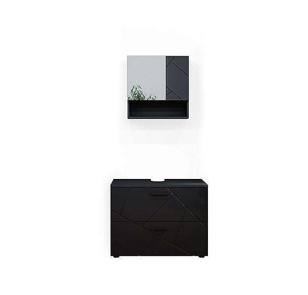 Vicco Badmöbel-Set Irma, Anthrazit Hochglanz, 2 Teile, (2-St., 2-er Set) günstig online kaufen