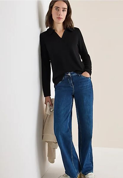 Strick-Look Poloshirt günstig online kaufen