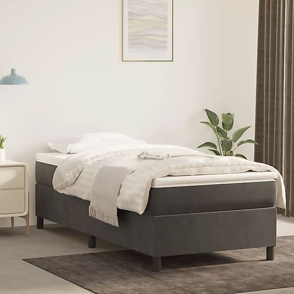 vidaXL Boxspringbett Dunkelgrau 100x200 cm Samt1386869 günstig online kaufen