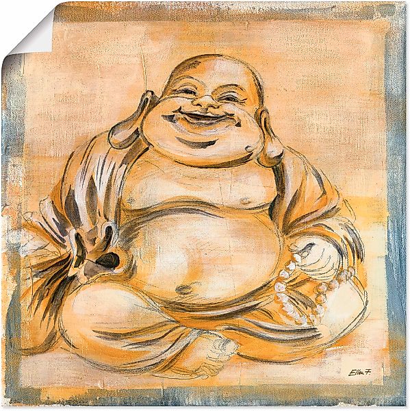 Artland Wandbild "Fröhlicher Buddha I", Religion, (1 St.), als Leinwandbild günstig online kaufen