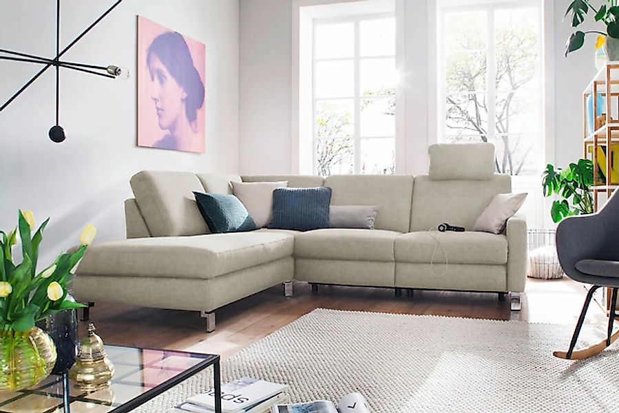 3C Candy Ecksofa "Mainau modern und elegant, mit gutem Sitzkomfort, L-Form" günstig online kaufen