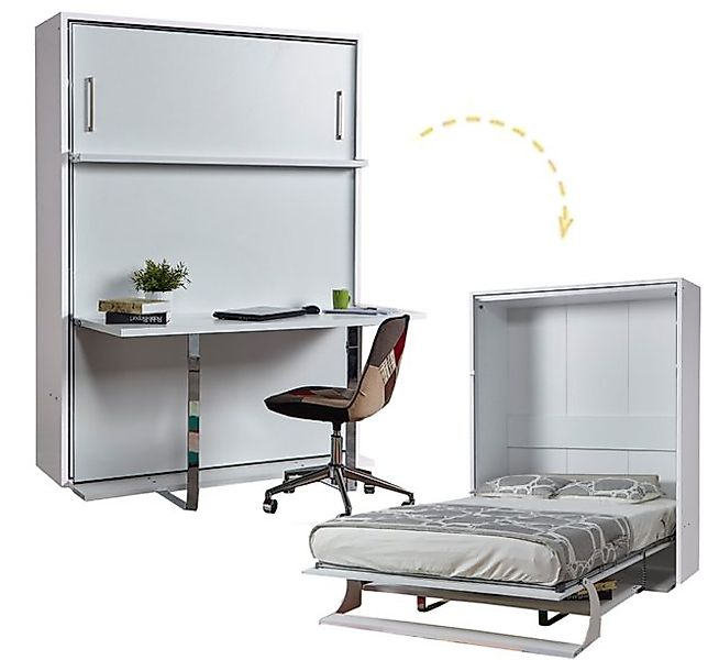 Multimo Schrankbett DOUBLE Wandbett / Schrankbett mit Schreibtisch, 140x190 günstig online kaufen