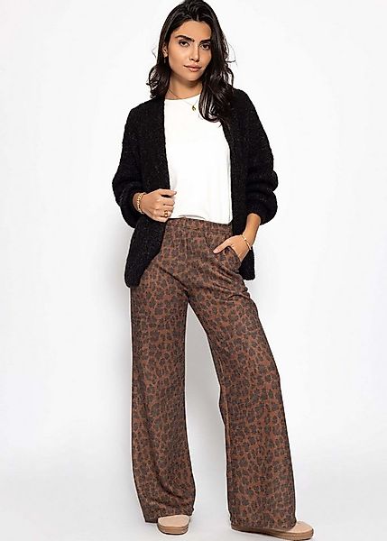 SASSYCLASSY Stoffhose Weite Hose mit Leo-Print für Damen Moderne Jerseyhose günstig online kaufen