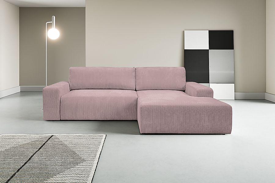 WERK2 Ecksofa "Rotterdam-L, kuschelweicher Cord oder Breitcord, L-Form, Bre günstig online kaufen