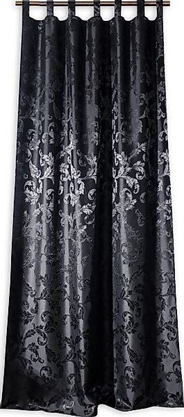 Clever-Kauf-24 Gardine Schlaufenschal Lyon Schwarz Barock günstig online kaufen