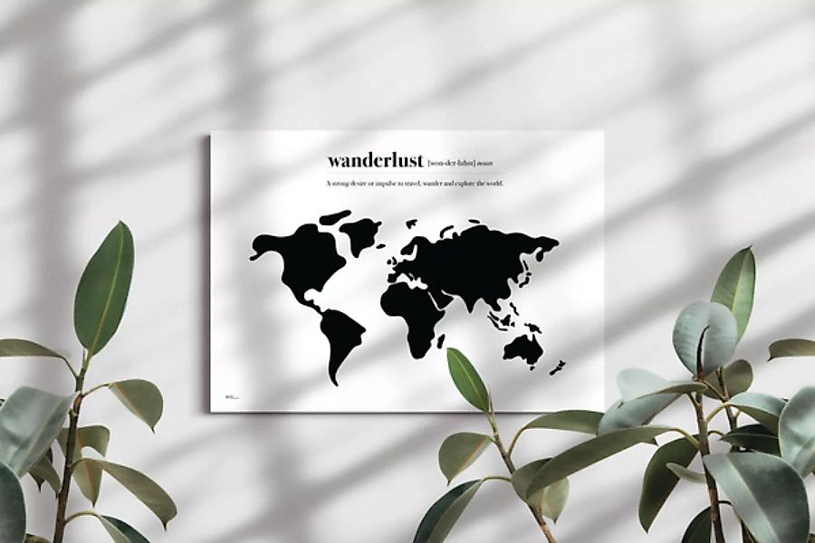 Stylische Weltkarte "Wanderlust" #1- Nachhaltig & Handemade In Germany - Wa günstig online kaufen