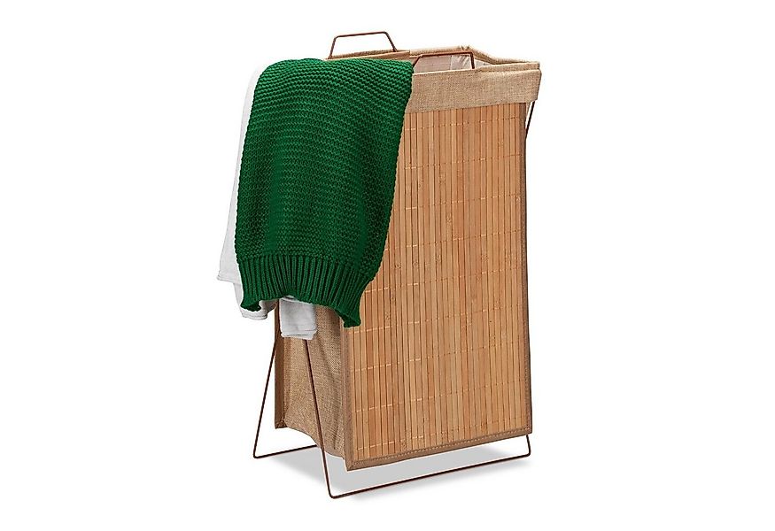relaxdays Wäschekorb Bambus mit Gestell, natur günstig online kaufen