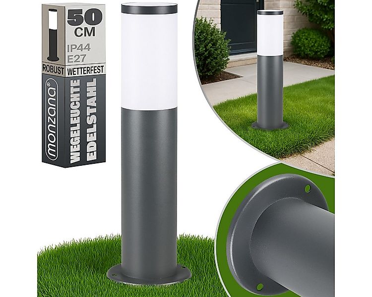 monzana Gartenleuchte, Außenleuchte, Edelstahl 50cm Strom Außenlampe Poller günstig online kaufen