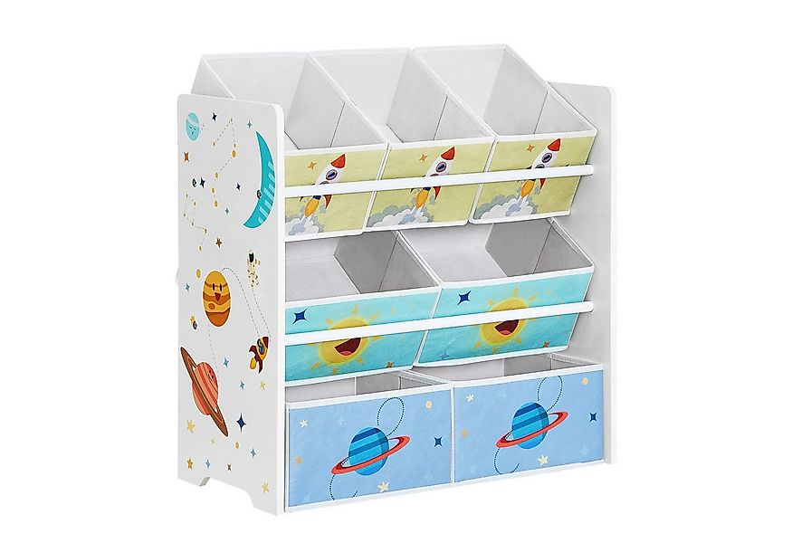 SONGMICS Spielzeugtruhe Kinderregal Bücherregal Kinder, mit 7 Aufbewahrungs günstig online kaufen