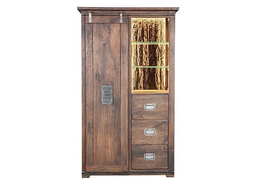 Woodroom Highboard Pali (Mango massiv gewachst dunkelbraun lackiert 100x175 günstig online kaufen
