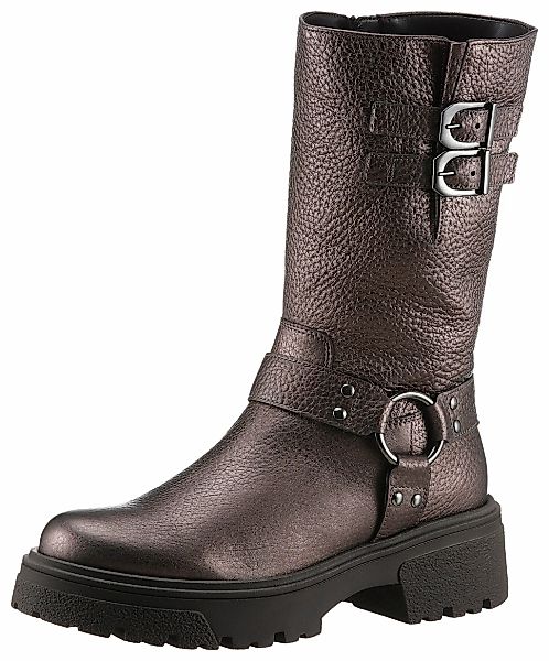Gabor Bikerboots, Blockabsatz, Plateau, Stiefelette, Kurzstiefel mit Best F günstig online kaufen