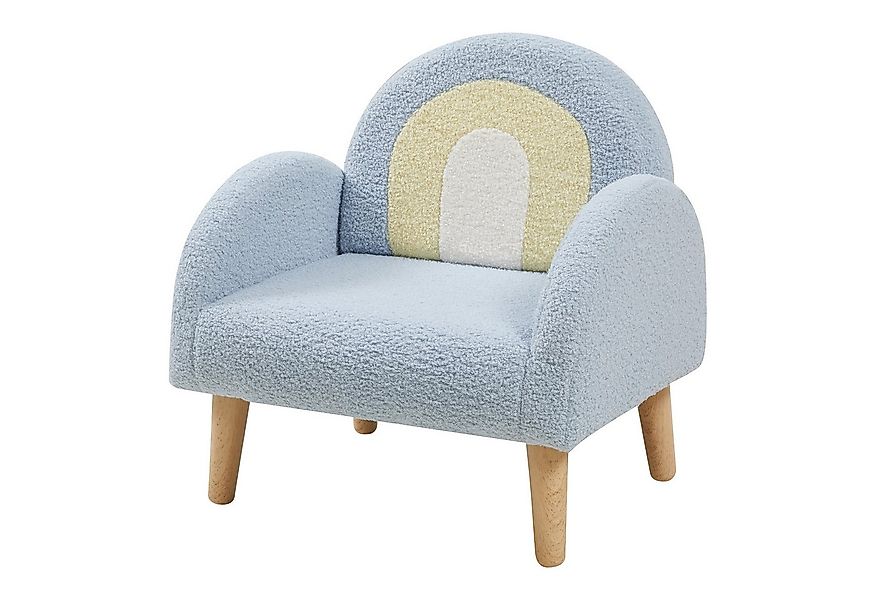 en.casa Kindersessel, »Sorreindi« 50 x 50 x 45 cm Teddystoff Blau günstig online kaufen