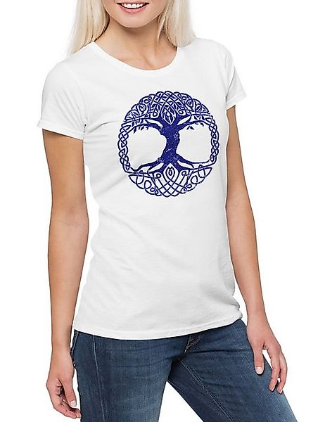 Urban Backwoods Print-Shirt Yggdrasil Tree Logo V Damen T-Shirt Asen Odin L günstig online kaufen