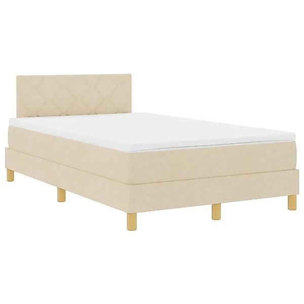 vidaXL Boxspringbett mit Matratze Creme 120 x 200 cm Stoff 3338991 günstig online kaufen
