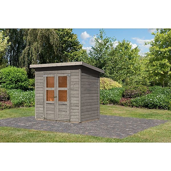 Karibu Gartenhaus Vellinge 3 Vorvergraut 219 x 208 x 150 cm günstig online kaufen