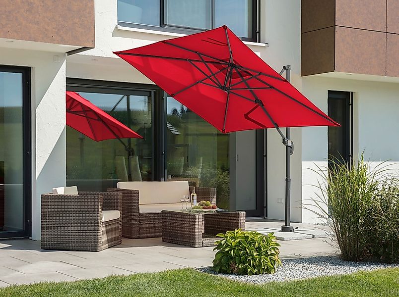 Schneider Ampelschirm 300 cmx 230 cm Rot mit Kurbelmechanik günstig online kaufen